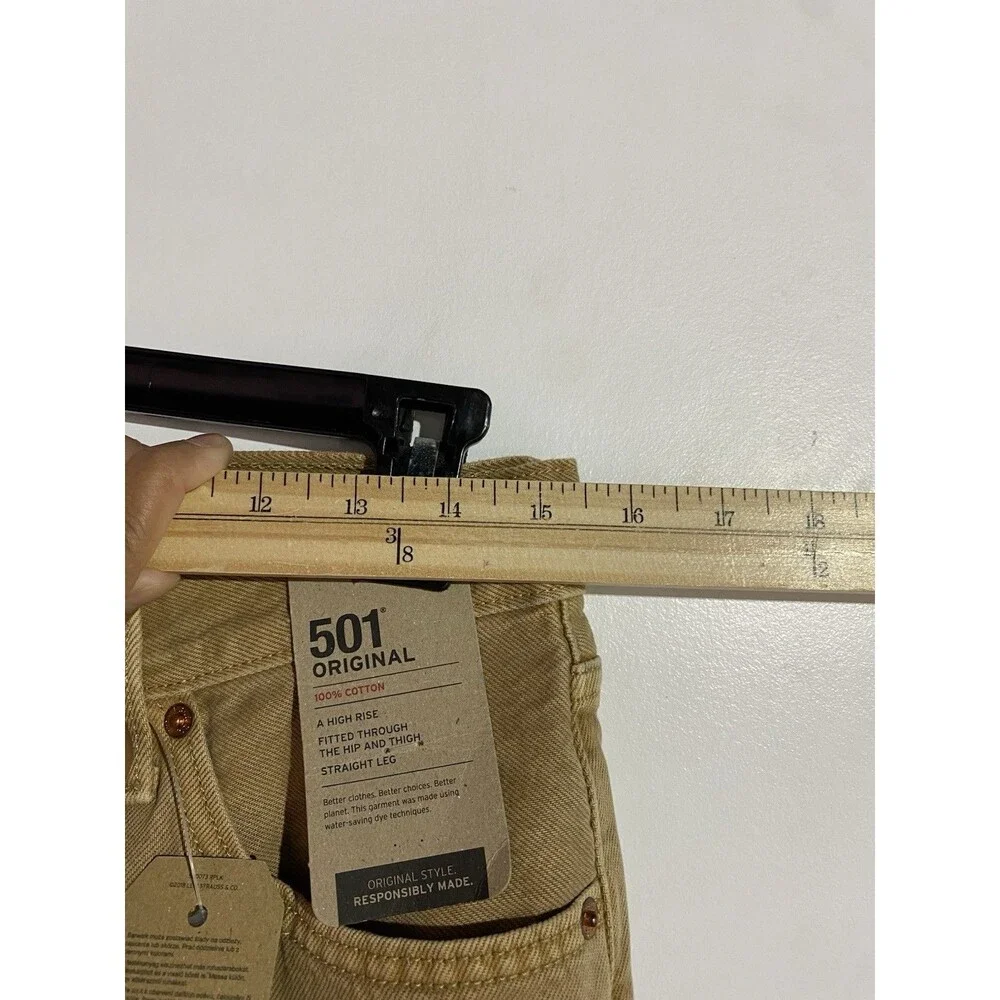Levis 501 Jeans Mens 29x30 Original‎ Button Fly Mustard Brown Straight Cowboy